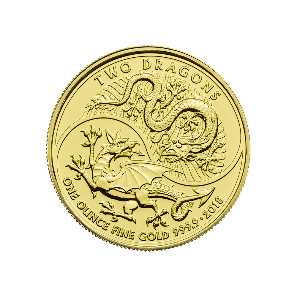 British Gold Two Dragons Coin